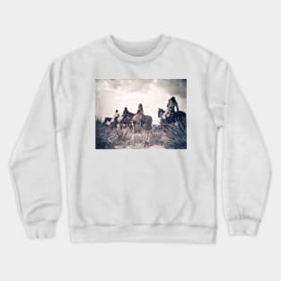 Apace Horseriders Before The Storm 1906 Edward S. Curtis Crewneck Sweatshirt